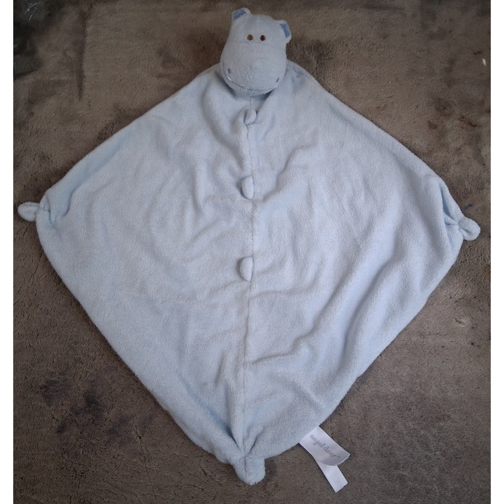 Angel Dear Blue Hippo Baby Security Blanket Lovey Plush Stuffed Animal 17 Inch